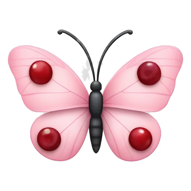 pale pink butterfly with cherries for antennas  sticker
