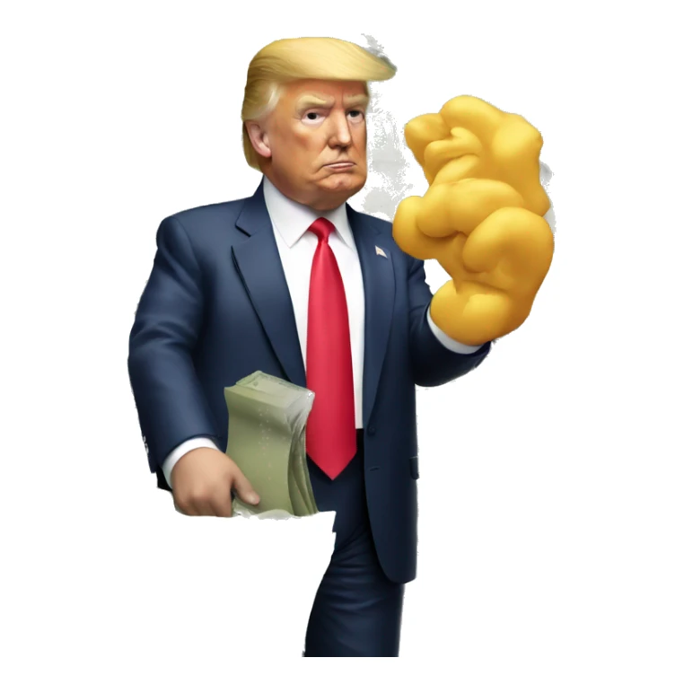 trump giving away money that he have in hand sticker