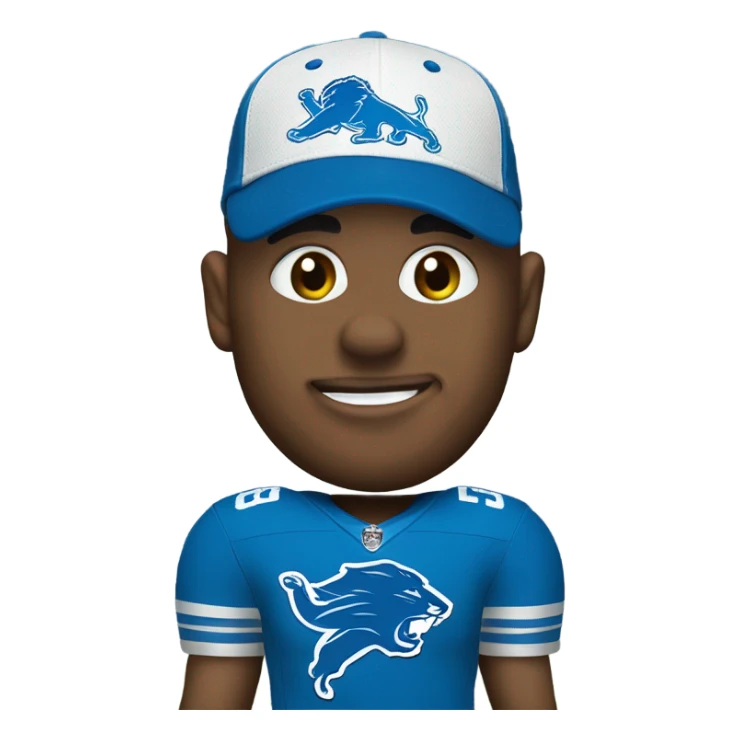 Detroit lions fan wearing a cheese head  sticker