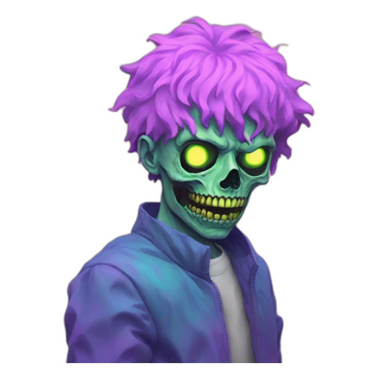 Vaporwave person, half zombie  sticker