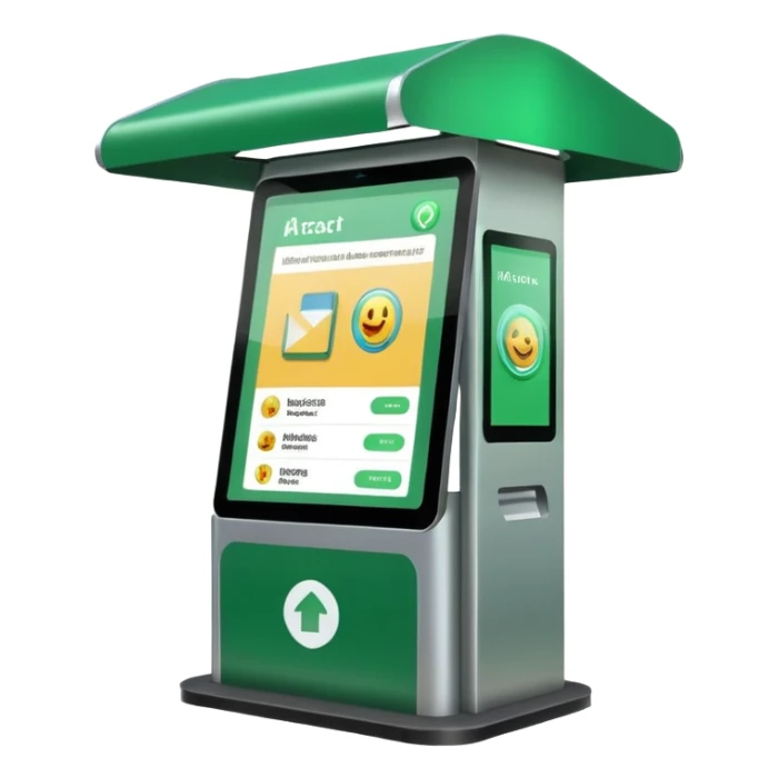 Digital Kiosk + green interface + public info, Street Advertisements. sticker