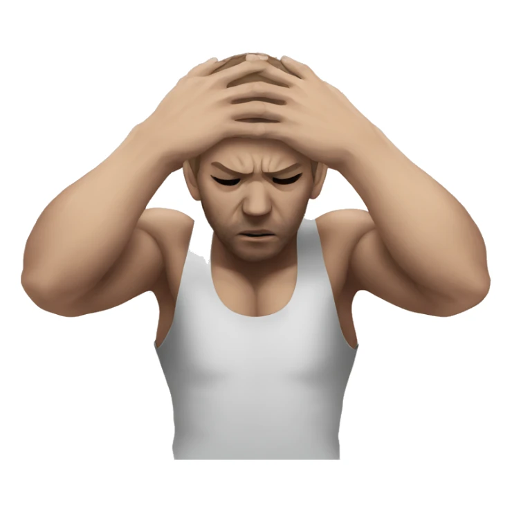 an mma fighter in pain covering his face sticker