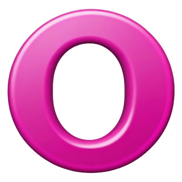 Letter “O” in magenta pink color sticker