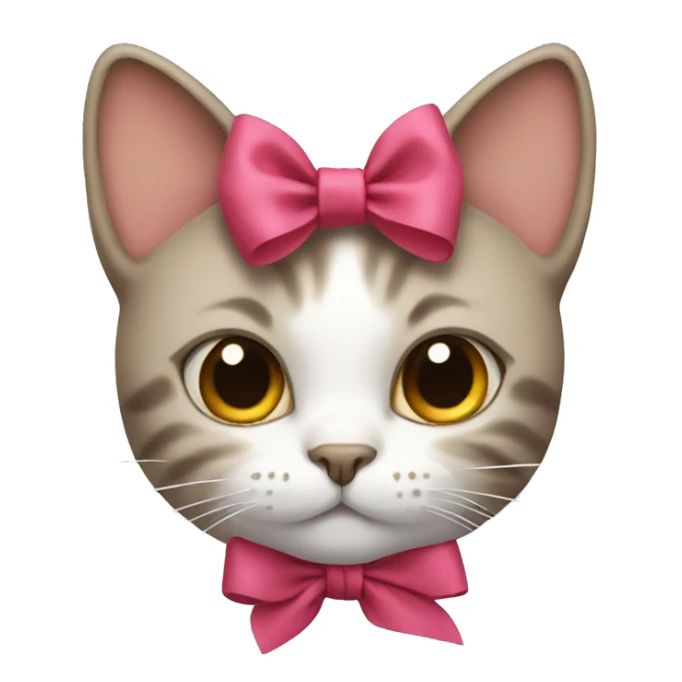 cat with a bow sticker