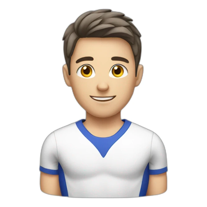 sporty european boy in gym uniform sticker