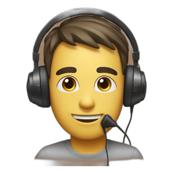 Emoji doing side-eye with headphones sticker