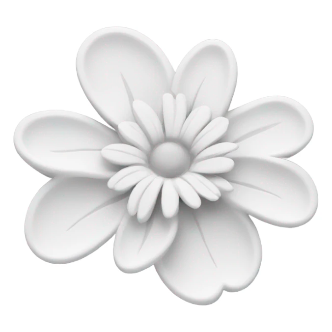Beautiful flower shaped stamp in white color  sticker