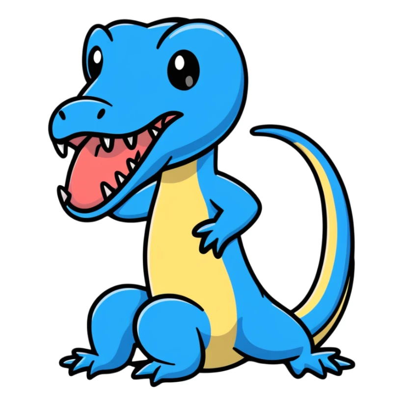 blue tongue lizard, cartoonish sticker style sticker