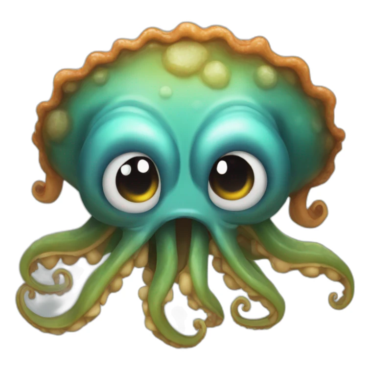 Cute kraken feared with open mouth sticker