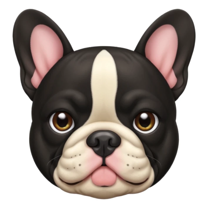 All black on black frenchie dog head only sticker
