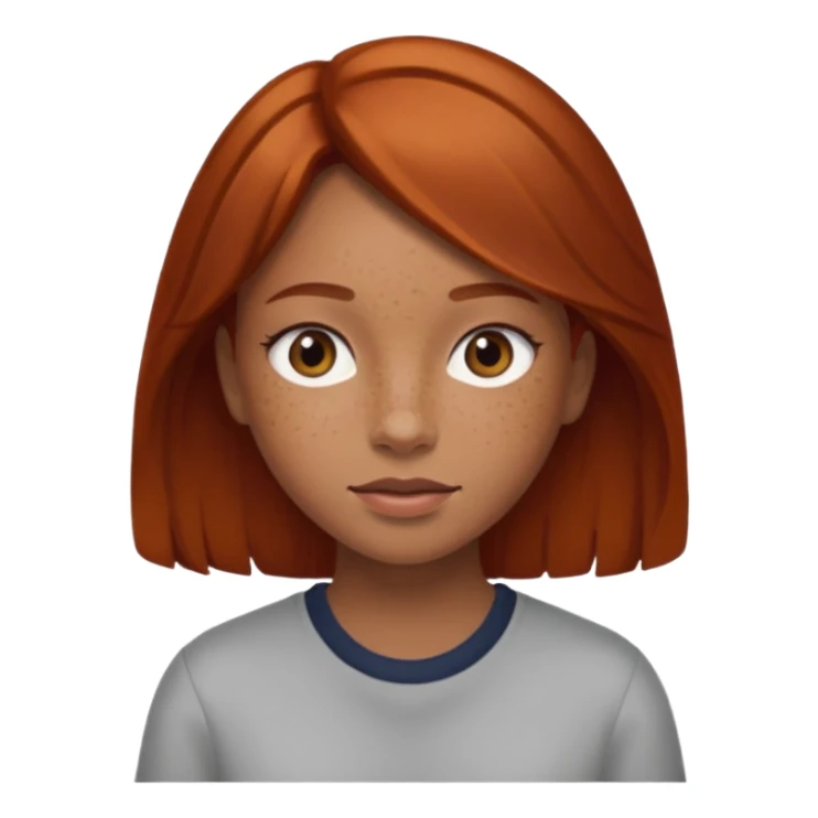 Girl with light brown skin auburn hair sticker