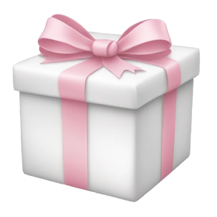 White Christmas present with baby pink bow sticker