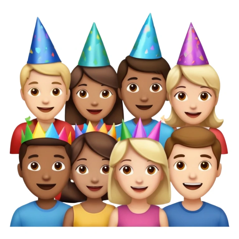 group of people wearing hats, cheerful expressions sticker