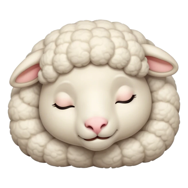 Meme-Worthy Cute Sleeping Sheep Portrait Emoji, Head resting peacefully with a contented smile, showcasing a robust build and a luxuriously soft white fleece, eyes shut in a serene, restful nap, Simplified yet hilariously adorable features, highly detailed, glowing with a soft, drowsy light, high shine, relaxed and utterly lovable, stylized with an air of playful laziness, bright and heartwarming, soft glowing outline, capturing the essence of a comically sleepy sheep, so meme-worthy it feels like it could instantly become the next viral sensation of adorable slumber! sticker