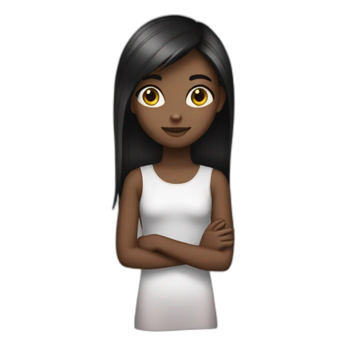 girl with black straight hari  sticker