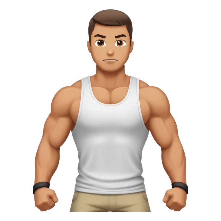 MUSCULAR MAN GOING TO THE GYM, HITTING BACK sticker