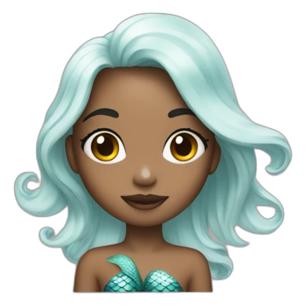 mermaid poisson noir girl sticker