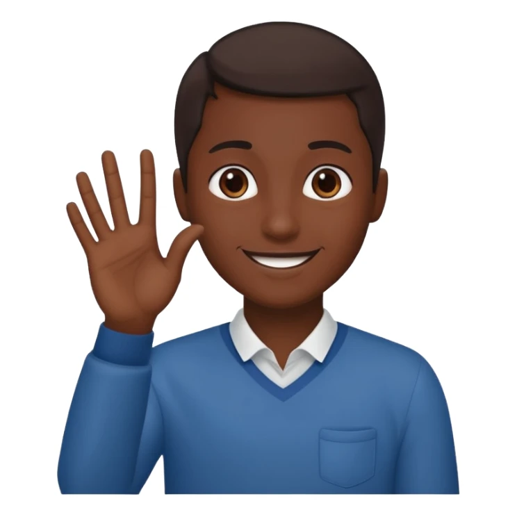 Que este 🙋🏾emoji envés que saludé haga con mano la forma de L sticker