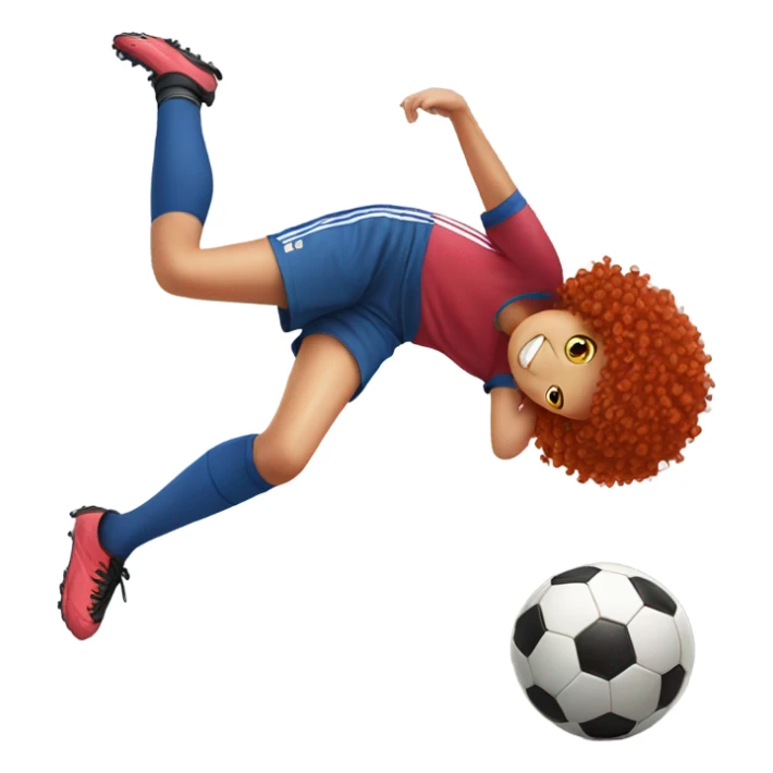 A girl with red curly hair playing soccer  sticker