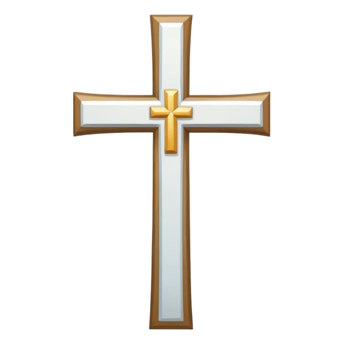 Christliches Kreuz, nur Umrandung, von innen weiß sticker