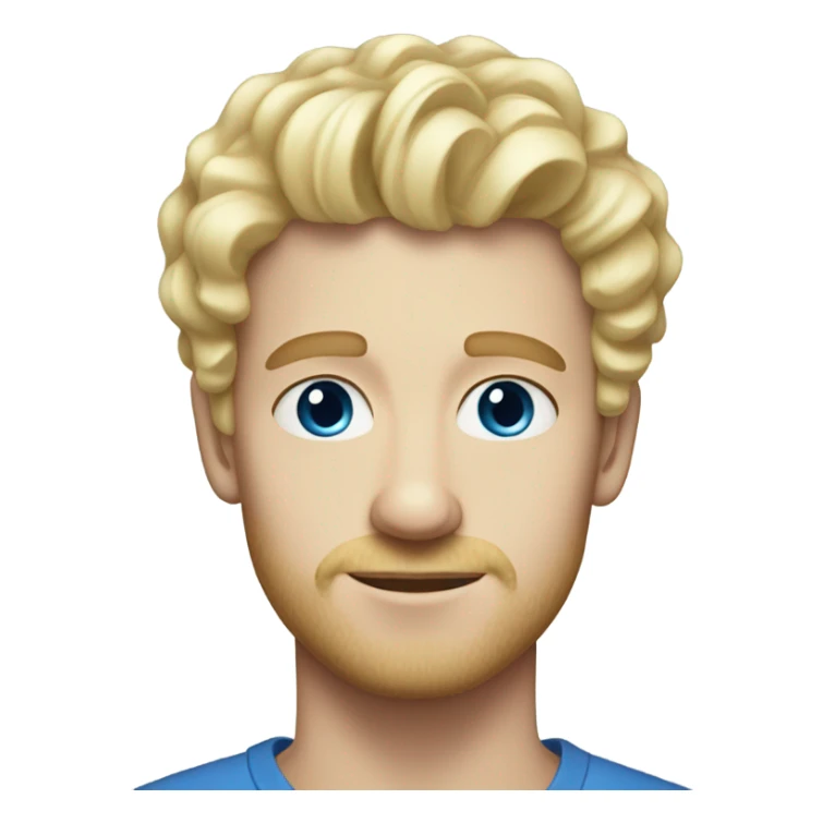 light curl blonde 30yo man blue eyed pale skin sticker