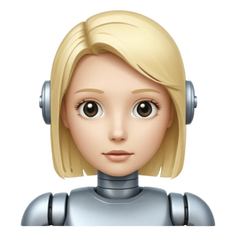 blonde robot sticker