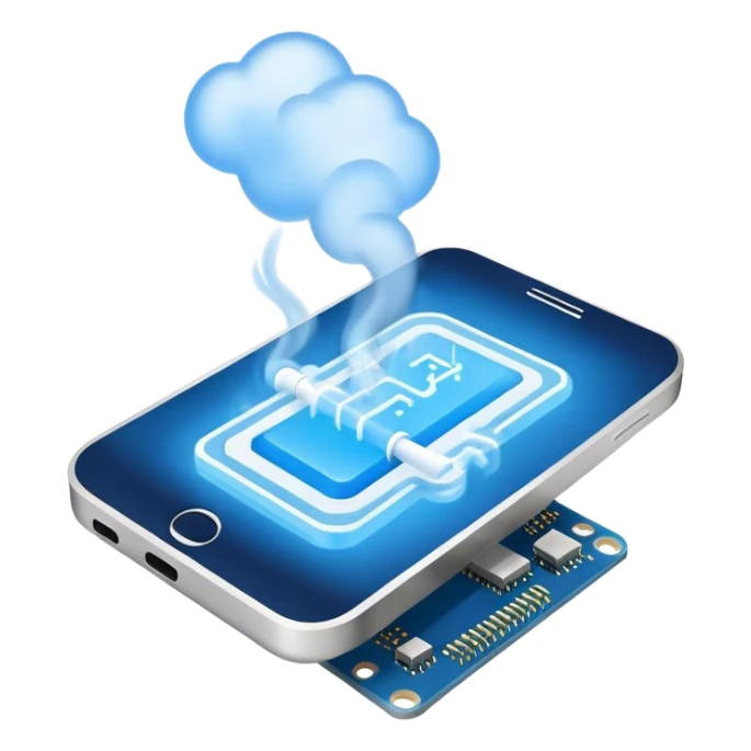 blue smoke coming out of a microchip sticker