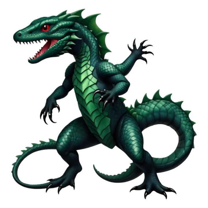 a dark gothic edgy reptilian salandit-vernid-fionbri-creature with splash patterns full body sticker