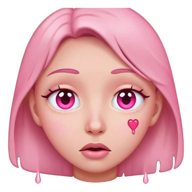 Heart eyes with tears pink sticker