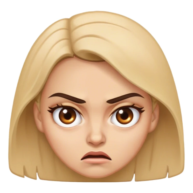 rosa claro, mulher revirando os olhos brava sticker