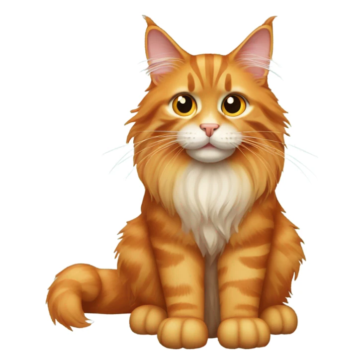 Orange Maine coon cat sticker