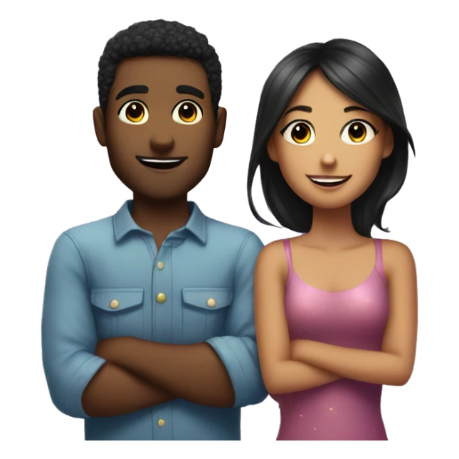 Guy and girl bestie with sparkles sticker