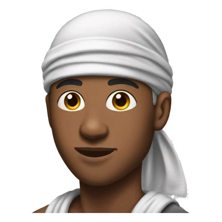 A young man in his twenties with a durag on his head  sticker