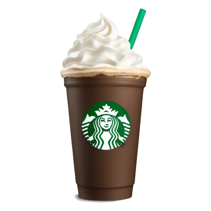 Starbucks mocha Frappuccino with whip cream sticker