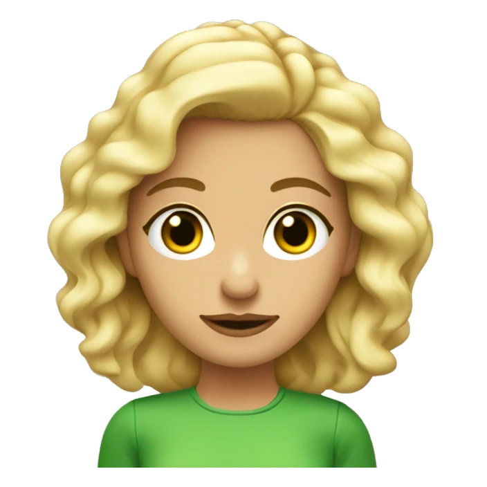 Chica rubia de pelo ondulado y ojos verdes  sticker