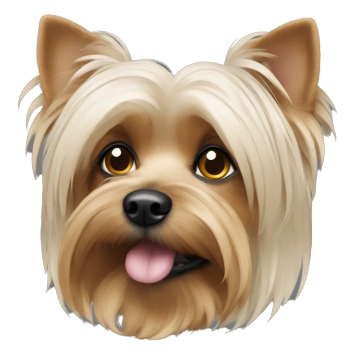 Perro raza yorkshire con sólo cabello negro y ojos negros. sticker