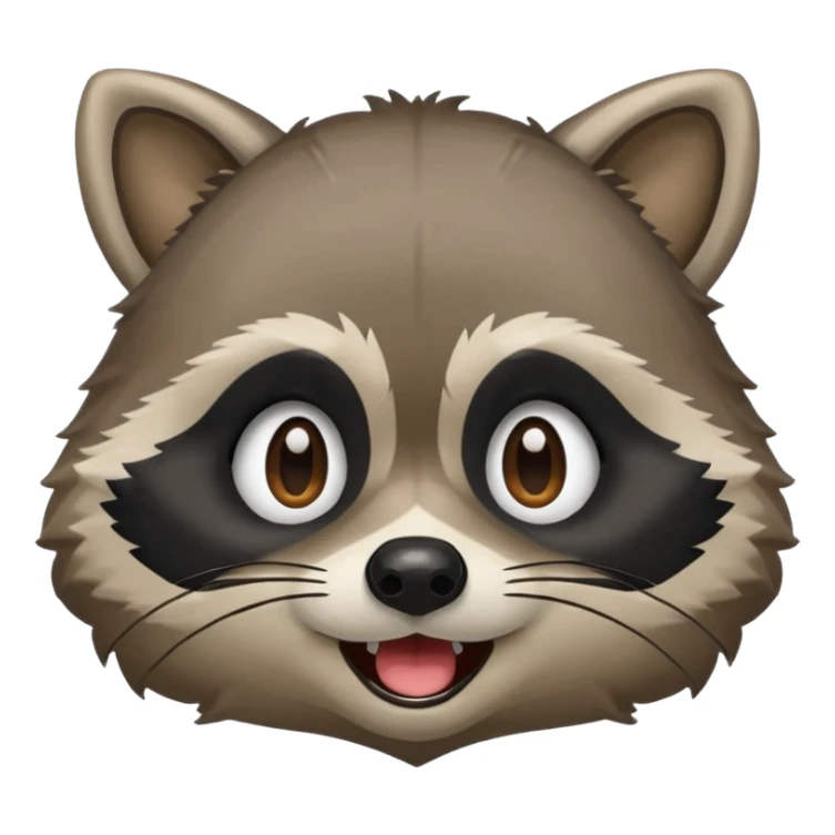 Create emojis from a picture with a raccoon's face. Different emotions, with the addition of paws sticker