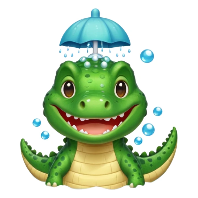 Cute crocodile is showing under the shower like game Where's my water sticker