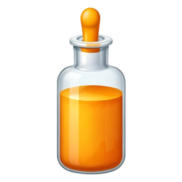 a vial of yellow orange powder pigment sticker