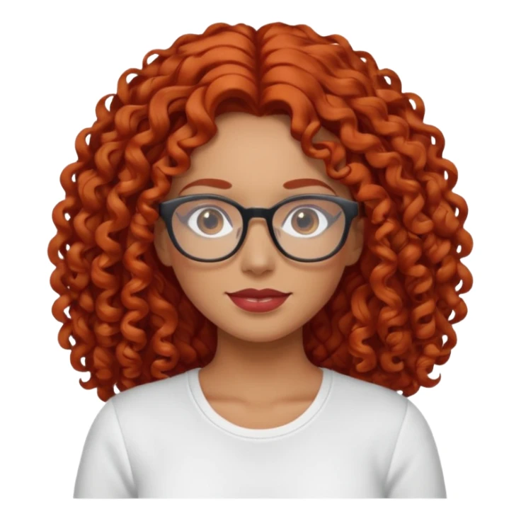 rizada peli roja , trigueña , con lentes y top blanco pelo largo  sticker