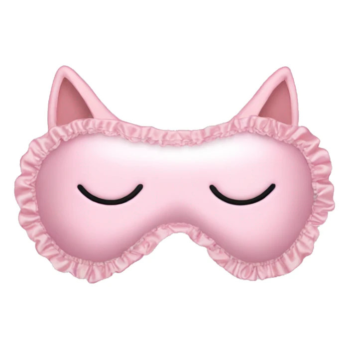 Light pink Frilly satin sleep mask without eyes sticker
