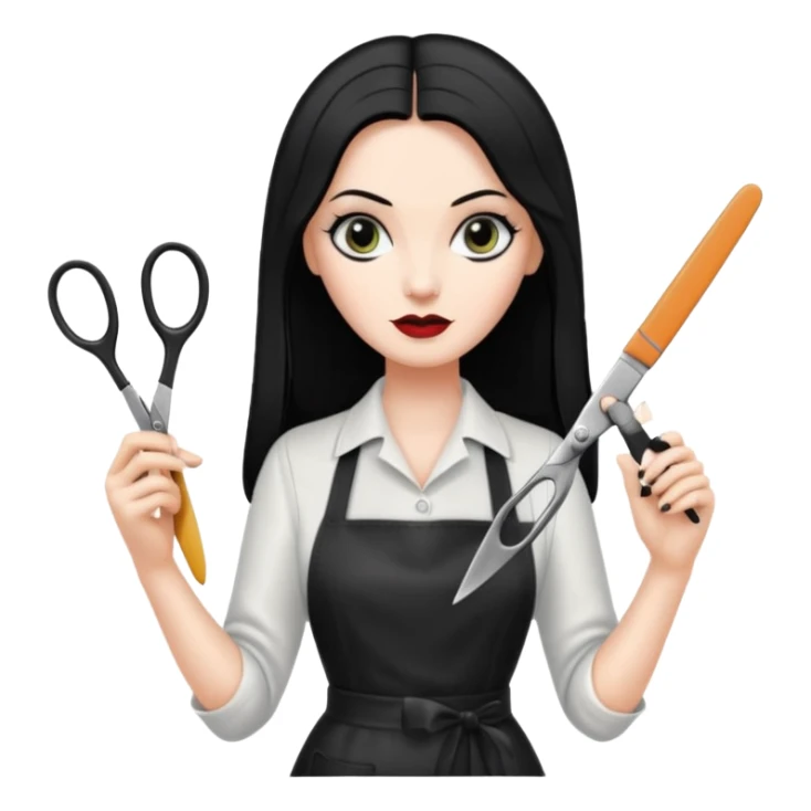 morticia addams hairdresser sticker