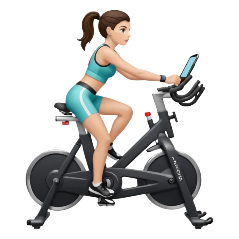 Brunette white girl aesthetic in a peloton static bike sticker