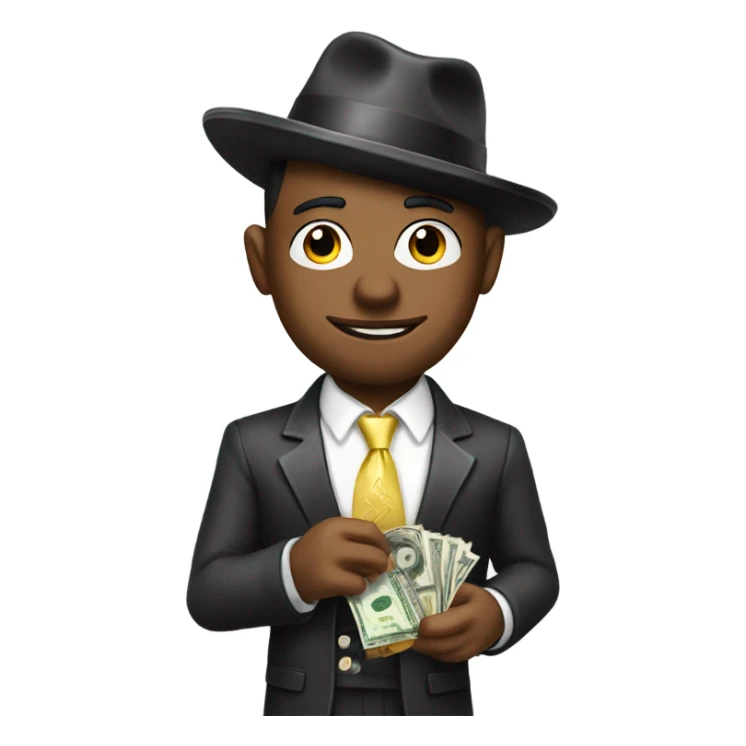 A guy in a luxury pimp suit handing you money sticker