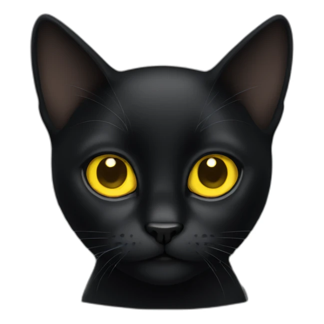Entire Black cat with yellow eyes sticker