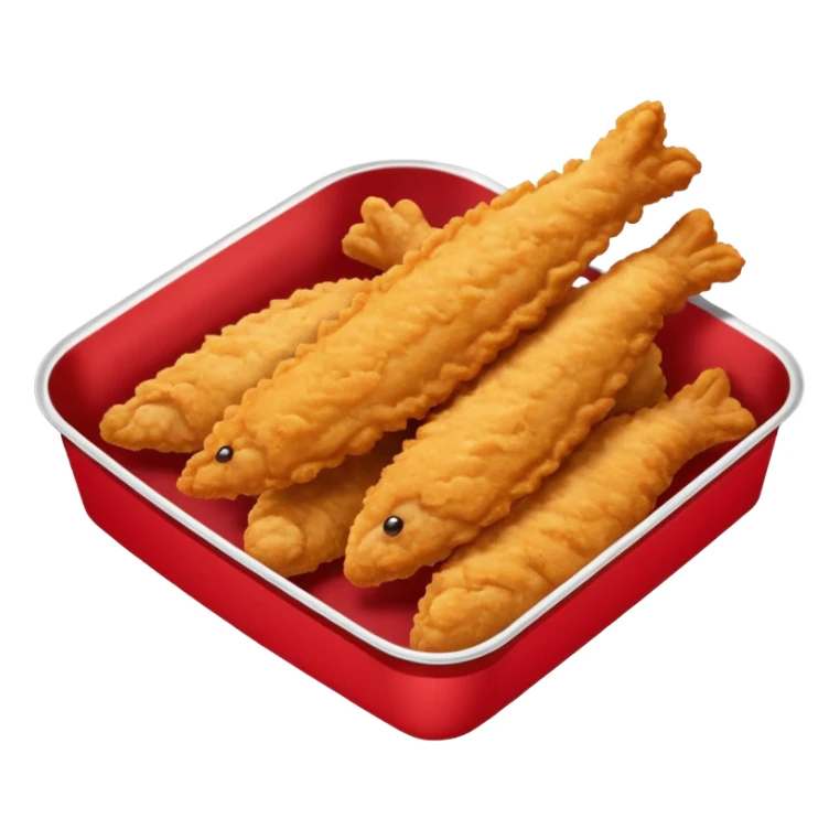 breaded chicken tenders in a red paper food tray  sticker