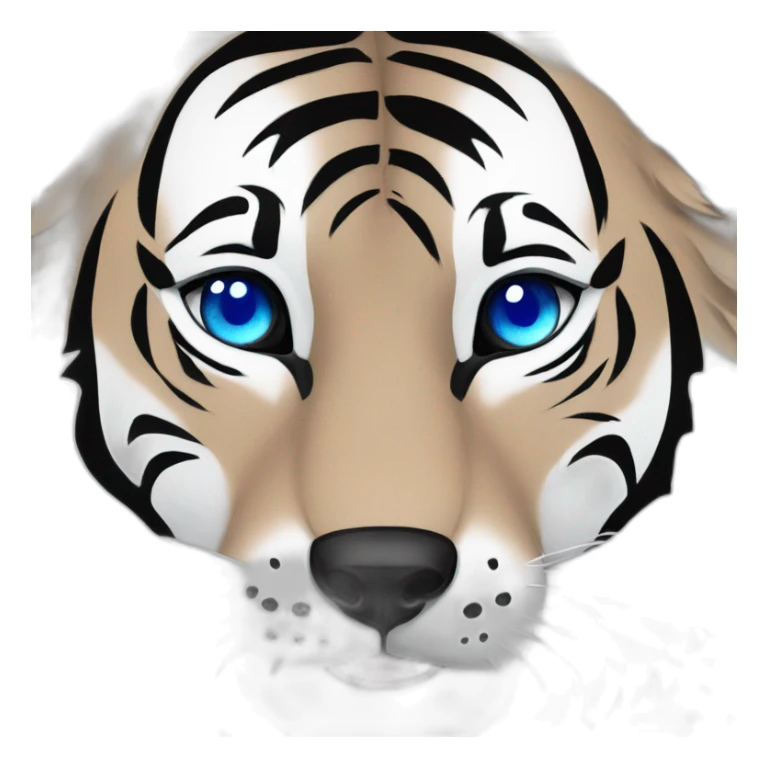 Black wolf  blue eyes kiss white tiger pink eyes sticker