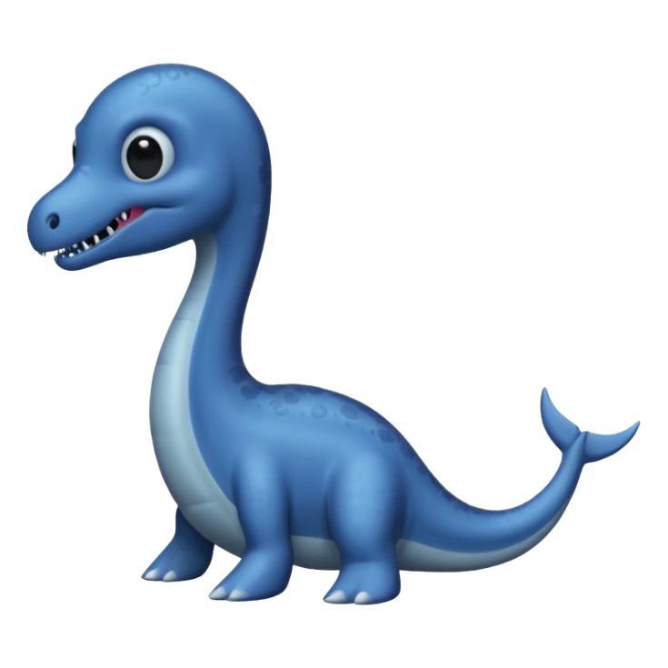 A realistic greyish-dark-blue gloomy Loch-Ness-plesiosaurus-monster with black tiny orb-eyes sticker