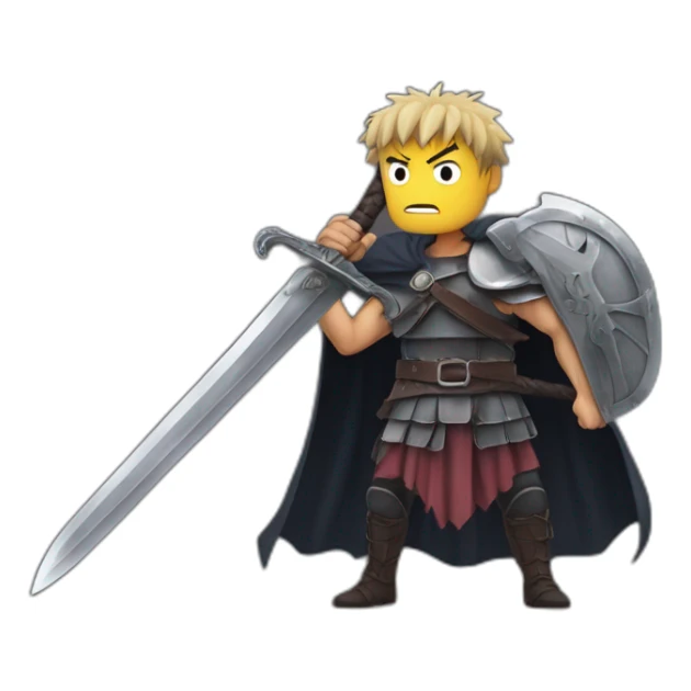 angry berserk guts carrying one huge sword without guard sticker