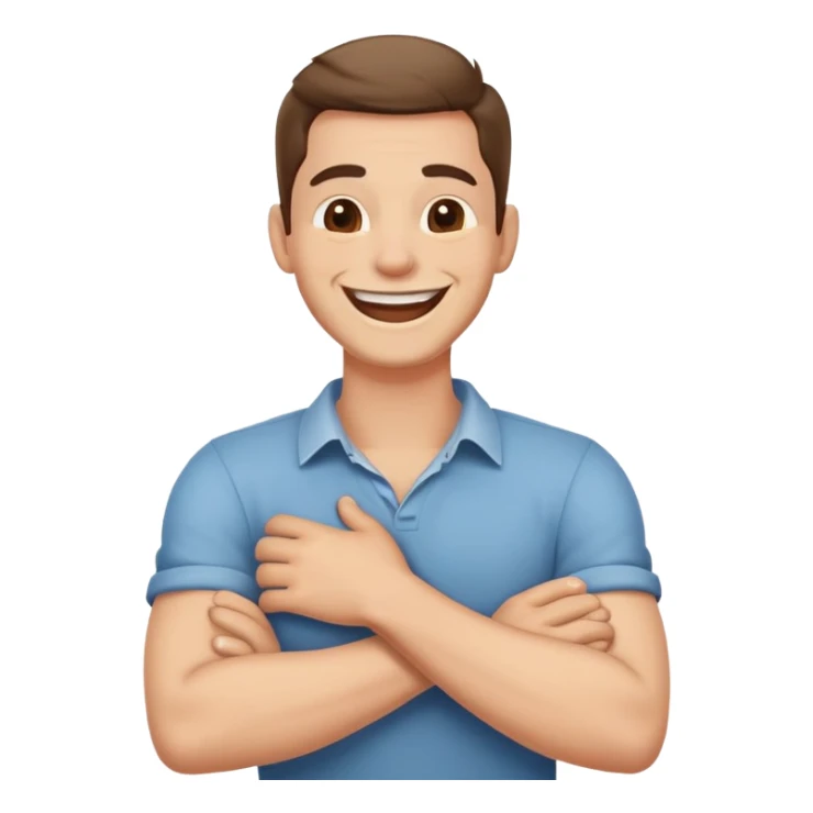  Arms crossed holding neck laughing guy sticker